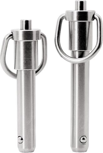 304 Stainless Steel Ball Locking Pins with Button Handle, 6mm Pin Dia.51mm Usage Length Push-Button Quick Release Pin with Lanyard Cable (2Pack) in Saudi Arabia