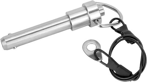 304 Stainless Steel Ball Locking Pins with Button Handle, 6mm Pin Dia.51mm Usage Length Push-Button Quick Release Pin with Lanyard Cable (2Pack) in Saudi Arabia