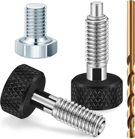 Zonon 4 Pcs Handle Quick Release Pins Kit with Drill Bit Hexagon Bolts Stainless Steel Knurled Hand Retractable Spring Plunger 1/4''-20 Thread Size 0.500'' Thread Length Spring Pin for Rolling Toolbox in Saudi Arabia