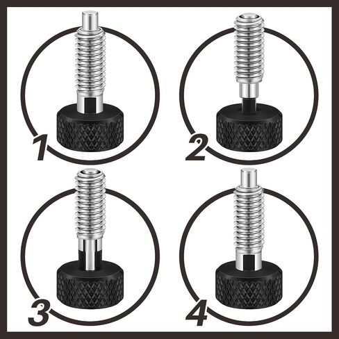 Zonon 4 Pcs Handle Quick Release Pins Kit with Drill Bit Hexagon Bolts Stainless Steel Knurled Hand Retractable Spring Plunger 1/4''-20 Thread Size 0.500'' Thread Length Spring Pin for Rolling Toolbox in Saudi Arabia