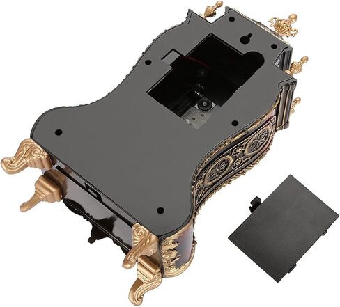 Qiilu Tall Gold Mantel Clock Antique Table Clock, Vintage Plastic Table Clock Antique Home Hotel Decorative Desk Alarm Clocks (White) in Saudi Arabia