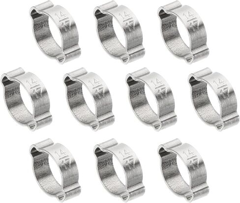 PATIKIL 10 Pack 28-31mm Double Ear Hose Clamp, 304 Stainless Steel O Clip Crimp Rings for Fuel Petrol Pipe Tube Fitting Connections, Silver Tone in Saudi Arabia
