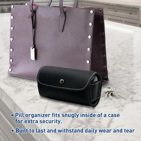 علبة حبوب إيزي دوز أسبوعيًا (7 أيام) صباحًا ومساءً، مخطط طبي، منظم الفيتامينات، مقصورات منبثقة، مرتين في اليوم، أغطية سوداء، تتضمن علبة سوداء، خالية من مادة BPA in Kuwait