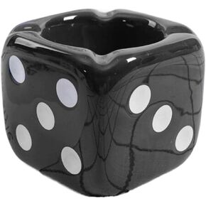 Creative Dice Ceramic Cigarette Ashtray Tabletop Desktop Smoking Ashtray Decor for Home office, Indoor or Outdoor, Blue