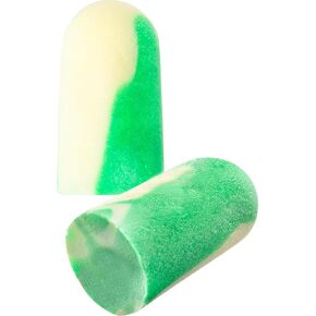 Mega Bullet Bio-Based Foam Ear Plugs 200-Pair, NRR 32 / SNR 38, Green/White, Uncorded (BSF-1)