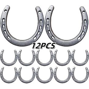 Desyeryamimi 12 PCS Horse Shoes for Decorations,Lucky Cast Iron Horseshoe Wall Decor,Crafts,Wedding,Birthday,Cowboy Party,Western Party Favors Supplies