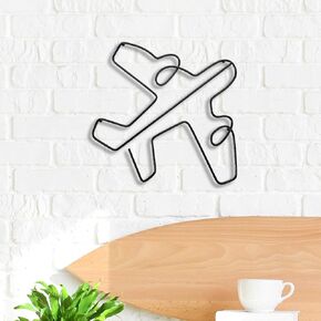 Metal Wire Airplane Wall Decor Black Wire Airplane Decor for Room Abstract Wire Plane Art Metal Aircraft Wall Hanging for Home Living Room Bedroom 11.81 x 11.22 inch