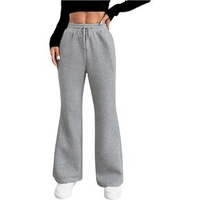 SweatyRocks Women's High Waisted Drawstring Waist Wide Leg Sweatpants Casual Lounge Pants with Pockets