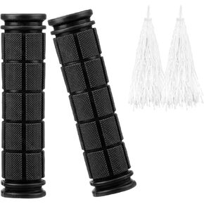 Bike Handlebar Grips with Tassel Streamers, Anti-Slip Soft Bike Grips for Kids Girls Boys Bikes, BMX MTB Mountain Bicycle Handlebar Grips Accessories