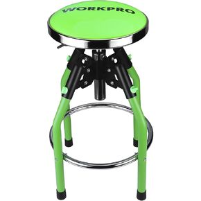 WORKPRO Garage Bar Stool, Heavy Duty Adjustable Hydraulic Shop Stool, 29in to 33. 86in, 330-Pound Capacity, Green