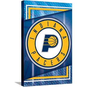 Trends International NBA Indiana Pacers - Logo 17 Wall Poster, 14.72" x 22.37", Stretched Canvas
