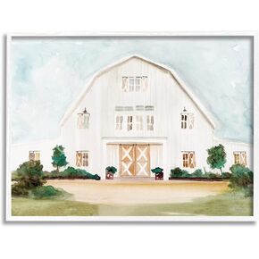 Stupell Industries Distant White Country Barn Rural Blue Sky, Design by Stellar Design Studio