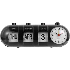 Ciieeo Digital Clock Flip Down Clock Manual Analog Flip Down Desk Clock Calendar Retro Digital Alarm Clock Date and Time Capsule Clock for Home Office Decorations Office Decor