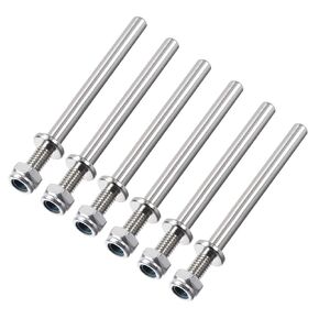 uxcell 15/64 Inch Diameter x 2.3 Inch Length Landing Gear Steel Axle Shaft Drive Axle with Nuts for RC Airplane - 6PCS