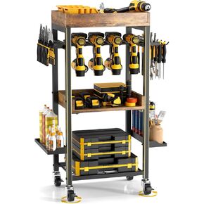 عربة أدوات كهربائية، رفوف جراج شديدة التحمل مع عجلات، عربة أدوات لتنظيم المرآب على عجلات مع رف رف مجموعة المثقاب، عربة أدوات ميكانيكية لمنضدة العمل والعمل في الهواء الطلق، هدية للرجال والأب in Kuwait