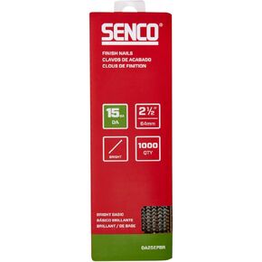 SENCO DA25EPBR 2-1/2" 15 Gauge Angled Finish Nails, Bright Finish 1,000 Count Pack