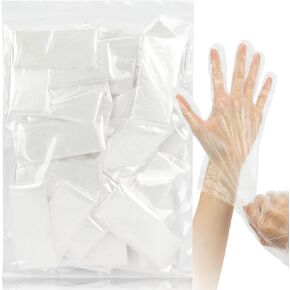 100pcs(50prs) Plastic Gloves Disposable - Plastic Food Safe Handling Food Prep Service Gloves Clear Food Handler Cooking Serving Gloves Kitchen Restaurant Hair Dye Gloves Individual Packaged