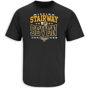 Pittsburgh Football Fans. Stairway to Seven. World Title or Bust. Black T-Shirt (Sm-5X)