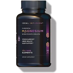Elemental Magnesium Bisglycinate Chelate 500mg - Electrolyte Balance Mineral - Muscle & Nerve Health, Sleep Support (240 capsules) Vegan