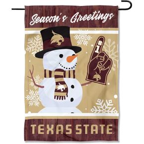 Texas State Bobcats Holiday Winter Snow Garden Banner Flag