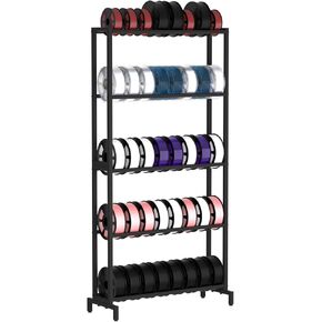 3D Printer Filament Storage Rack, Heavy Duty Metal Holder with 3/5-Tier Option Precision Engineered Connection, Adjustable Feet, Safety-Optimized Edge for Workshop, Studio, Home Office (Black 3-Tier)