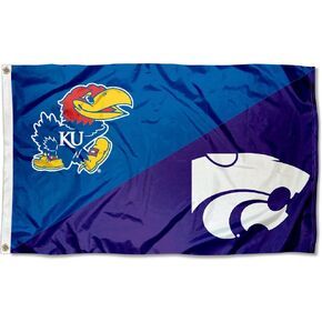 College Flags & Banners Co. Kansas vs Kansas State House Divided 3x5 Flag