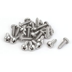 uxcell M4.8x16mm 316 Stainless Steel Phillips Pan Head Self Tapping Screws Bolts 25pcs