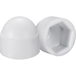 uxcell Plastic Dome Nut Protection Cap Covers, M8 Nut Cover White 25pcs