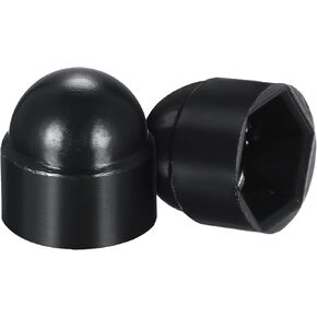 uxcell Plastic Dome Nut Protection Cap Covers, M4 Nut Cover Black 100pcs
