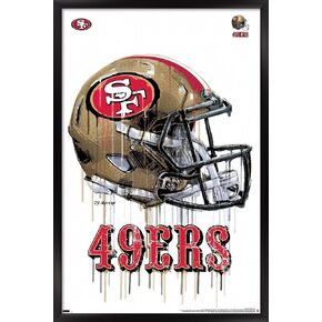 Trends International NFL San Francisco 49ers - Drip Helmet 20 Wall Poster, 14.725" x 22.375", Black Framed Version