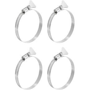 uxcell 4Pcs Stainless Steel Hose Clamps Worm Gear Hose Clamp, 65-89mm (2-1/2"to 3-1/2") Adjustable Thumb Screw Key Type Clamps Fuel Line Clamps 12mm Bandwidth for Plumbing, Automotive