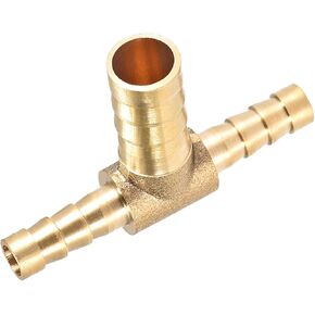 METALLIXITY T-shaped Brass Barb Fitting (8mm x 10mm x 8mm) 1pcs, Barb Reducer - for Fuel Air Water Oil Gas