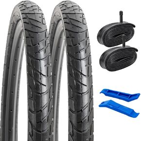 YUNSCM 2-PCS 26" Bike Tires 26X2.10/54-559 and 26" Heavy Duty Bike Tubes Schrader Valve Compatible with 26x1.95 26x2.0 26x2.10 26x2.125 Bike Bicycle Tires and Tubes (Y-813)