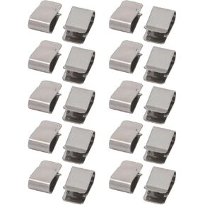uxcell® 20pcs 22mmx12mm 304 Stainless Steel U Clip Silver Tone for 3.5mm Pipe