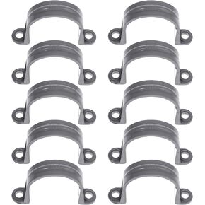 10Pcs 1-1/2 Inch PVC Pipe Strap 2 Holes Conduit Pipe Clamps Plastic Pipe Supports Plastic Conduit Strap for PVC Pipes Conduit Cables