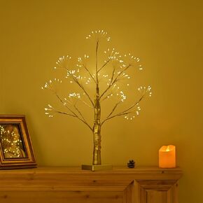 180 LED Gold Tree Light for Room Decor, 23.5in Tabletop Bonsai Tree Light with Timer, DIY Artificial Tree Lamp,Battery/USB Operated,Aesthetic Lamps for Bedroom Christmas Home Gifts House Decor