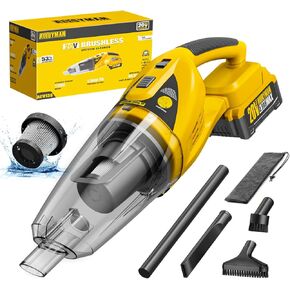 Alloyman Handheld Vacuum Cordless Cleaner with Max 20V Replaceable Battery,13000PA Powerful Suction Ideal for Cleaning Car/Home/Office/Pet Hair-Yellow and Black
