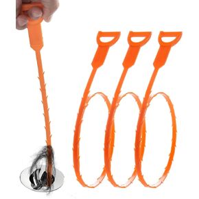 3 PCS 25 Inch Drain Clog Remover Tool, Shower Sink Drain Cleaner Tool, Hair clogged/unclog drain Cleaner Tool, Snake Sink Shower Drain Clog Remover Tool, Plumbers Snake in Saudi Arabia