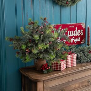 10PCS Christmas Artificial Pine Branches with Red Berry Pine Cones Artificial Pine Needles Branches Christmas Greenery Stems Fake Greenery Floral Arrangements