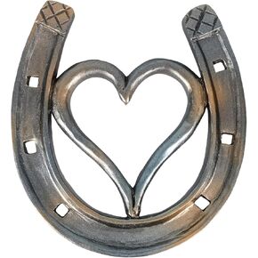 Cabilock Resin Horseshoe Wall Art Decor - 4.72inch Horseshoe With Hollow Double Heart for Bedroom Living Room Bathroom, Country Decor For The Home Indoor Outdoor