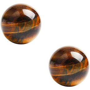 Wixine 2 Pcs Rare Tiger Eye Crystal Ball Gemstone Sphere Minerals Healing Stone