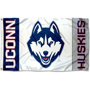 UCONN Large White 3x5 College Flag