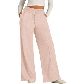 2024 Causal Women's Wide Leg Yoga Pants High Waisted Drawstring Elastic Loose Sweatpants Joggers Pant with Pockets
