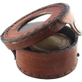Ross Pocket Sundial London Compass Solid Brass Directional Magnetic Compass Antique Nautical Vintage Engraved Quote