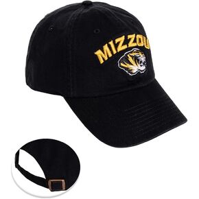 Desert Cactus University of Missouri Baseball Hat Mizzou Tigers Brimmed Embroirderd Hats Cap Adjustable Cloth Strap Adult (Style E1) Black