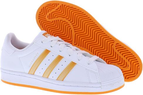 adidas Originals Girl's Superstar (Big Kid) White/Almost Lime/True Pink 7 Big Kid M in Kuwait