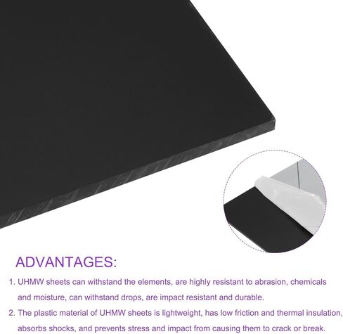 DMiotech 10 x 10 x 3/16 Inch Plastic UHMW Sheets, Ultra High Molecular Weight Polyethylene, Opaque White Polyethylene Board for Automotive, Chemical, Manufacturing, DIY Home Kitchen in Saudi Arabia