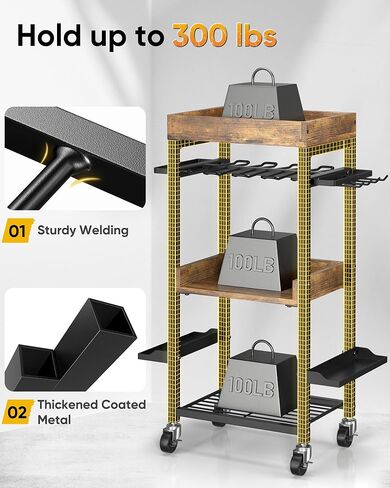 عربة أدوات كهربائية، رفوف جراج شديدة التحمل مع عجلات، عربة أدوات لتنظيم المرآب على عجلات مع رف رف مجموعة المثقاب، عربة أدوات ميكانيكية لمنضدة العمل والعمل في الهواء الطلق، هدية للرجال والأب in Kuwait