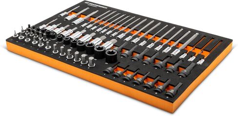 مجموعة مقابس GEARWRENCH 74 قطعة 1/4 بوصة، 3/8 بوصة، 1/2 بوصة في صينية تخزين إسفنجية - GWMSBSKCBMM in Saudi Arabia