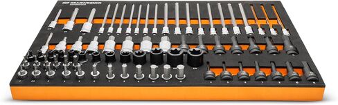 مجموعة مقابس GEARWRENCH 74 قطعة 1/4 بوصة، 3/8 بوصة، 1/2 بوصة في صينية تخزين إسفنجية - GWMSBSKCBMM in Saudi Arabia